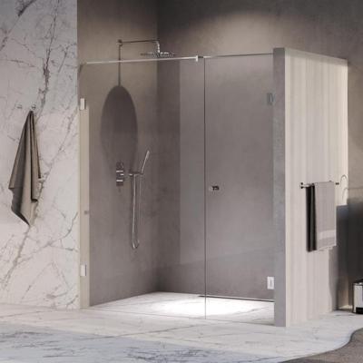 BRAUER Void Carving nisdeur 2-delig helder glas 170x200 omkeerbaar met draaideur 70 aan muur incl. glascoating chroom