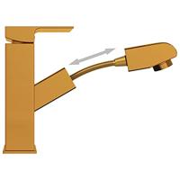 Wastafelkraan met uittrekfunctie 157x172 mm goudkleurig - thumbnail