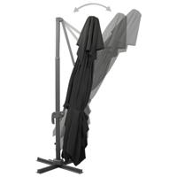 VidaXL Zweefparasol met dubbel dak 400x300 cm zwart - thumbnail