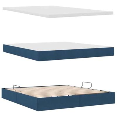 Opslag bed met matras met matras Blauw 180 x 200 cm Polyester