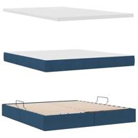 Opbergbed met LED met matras Blauw 160 x 200 cm Polyester - thumbnail