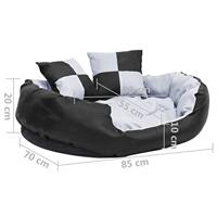 VidaXL Hondenkussen omkeerbaar en wasbaar 85x70x20 cm grijs en zwart - thumbnail