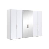 Goossens Kledingkast Easy Storage Ddk, Kledingkast 304 cm breed, 220 cm hoog, 4x glas draaideur en 2x spiegel draaideur midden - thumbnail