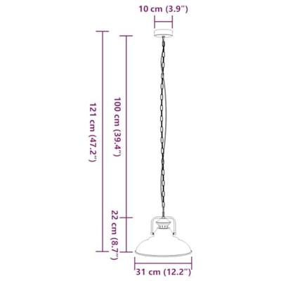 Hanglamp E27 31 cm ijzer zwart