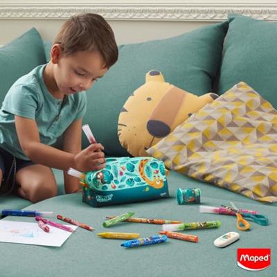 Waskrijt maped jungle fever jumbo set a 12 kleuren