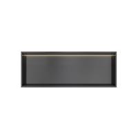 Hotbath &More Inbouwnis - 30 x 80 x 10 cm - met LED-verlichting - Geborsteld Zwart PVD - thumbnail
