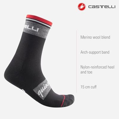 Castelli Quindici Soft Merino fietsokken zwart heren S-M