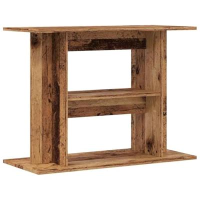 Aquariumstandaard 80x35x60 cm bewerkt hout oud houtkleurig - thumbnail