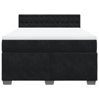 Boxspring met matras fluweel zwart 140x190 cm - thumbnail