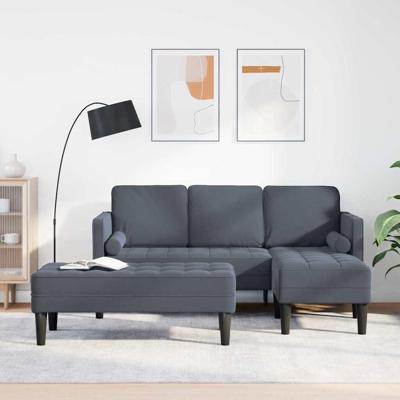 Bankstel 2 pcs Donkergrijs 173 x 131 x 67 cm Fluweel