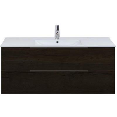 Seville Badmeubelset 120 cm - 2 Laden Black Oak Edge Greep - Wastafel Enjoy Enkel