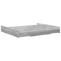 Opbergbedframe met lade Grijs sonoma 200 x 200 cm Bewerkt hout - thumbnail