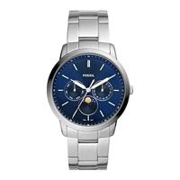 Fossil FS5907 Horloge Neutra Minimalist Maanstand staal zilverkleurig-blauw 42 mm - thumbnail