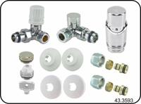 Riko luxe Thermostatische radiator aansluitset haaks verkeerd links - thumbnail