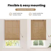 VidaXL Rolgordijn met gordijnen bruin 90 x 220 cm bamboe - thumbnail