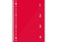 4 in 1 Schrijfblok A4, gelinieerd Rood - thumbnail
