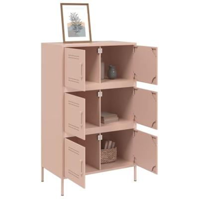 Hoge kast 68x39x113 cm staal roze - thumbnail