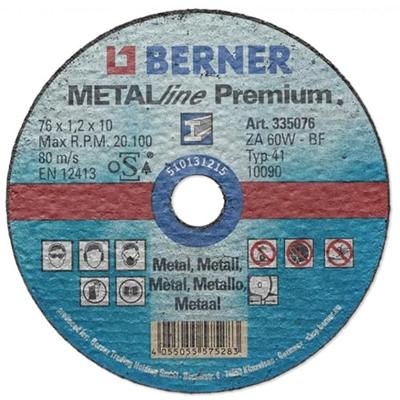 Berner doorslijpschijf metaal metalline premium 76mm (25st)