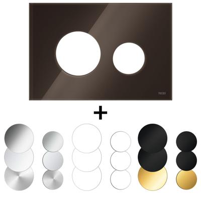 Drukplaat Front En Toetsen TECE Loop Voor WC-Bediening Glas Koffiebruin Drukplaat Front En Toetsen TECE Loop Voor WC-Bediening Glas Koffiebruin