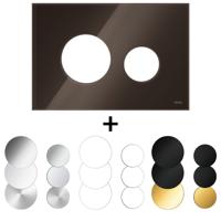 Drukplaat Front En Toetsen TECE Loop Voor WC-Bediening Glas Koffiebruin - thumbnail