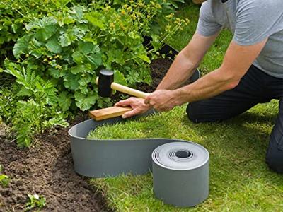 NATUUR Tuinrand van polypropyleen - Dikte 3 mm - H 15 cm x 10 m - Grijs