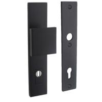 Intersteel Veiligheidsbeslag SKG3 rechthoekig duwer/geen kruk PC92mm kerntrekbeveiliging - mat zwart - thumbnail