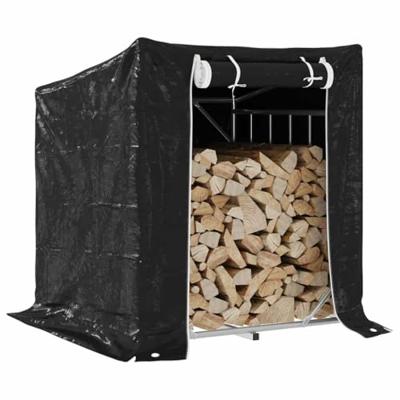 VidaXL Haardhoutrek met regenhoes 100,5x80,5x110,5 cm staal VidaXL Haardhoutrek met regenhoes 100,5x80,5x110,5 cm staal