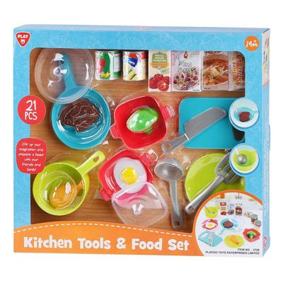 Play keukenaccessoires en speeleten set, 21dlg.