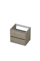 Onderkast INK 2 laden greeploos met houten keerlijst 60 cm x 45 cm x 52 cm Greige eiken 1257109 - thumbnail