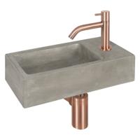 Differnz Differnz Ravo fonteinset beton donkergrijs - kraan gebogen rood koper - thumbnail