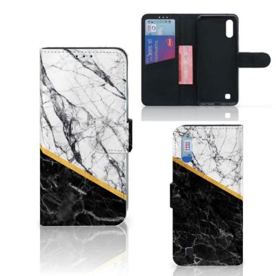 Samsung Galaxy M10 | Bookcase | Marmer Wit Zwart - Origineel Cadeau Man | Portemonnee hoesje