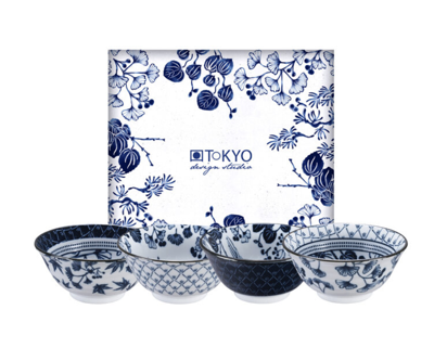 Japanse keramische kommen - Tokyo Design Studio - Flora Japonica - 4-delig - 500ml - 15,5x7cm