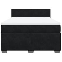 Boxspring met matras fluweel zwart 140x200 cm - thumbnail