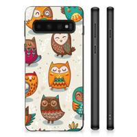 Samsung Galaxy S10 Back Cover Vrolijke Uilen - thumbnail