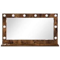 VidaXL Schmink spiegel rechthoekig gerookt eiken 80 x 45 x 18 cm - thumbnail