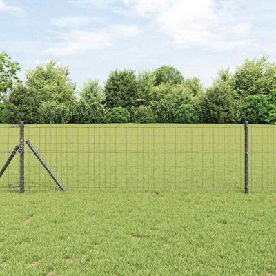 VidaXL Hek met paal grijs 0,8 x 10 m staal en pvc VidaXL Hek met paal grijs 0,8 x 10 m staal en pvc