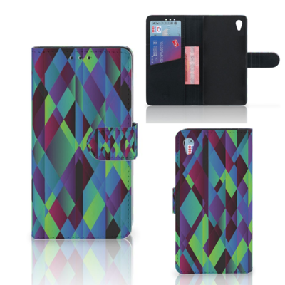 Sony Xperia Z3 | Book Case | Abstract Green Blue Sony Xperia Z3 | Book Case | Abstract Green Blue