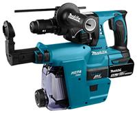 Makita DHR243RTJW Accu combihamer SDS-Plus 2,0J + snelwisselboorkop + stofafzuiging 18V 5.0Ah in Mbox - thumbnail