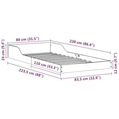 Bedframe Wit 80 x 220 cm Massief grenenhout