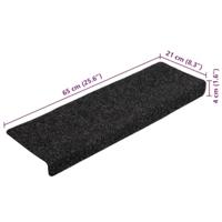 VidaXL Trapmatten zelfklevend 5 stuks 65x21x4 cm zwart rechthoekige rand - thumbnail