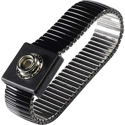 TRU COMPONENTS WristME-SET-10-183-K ESD-armband Zwart Incl. aardingskabel Drukknop 10 mm, Krokodilklem TRU COMPONENTS WristME-SET-10-183-K ESD-armband Zwart Incl. aardingskabel Drukknop 10 mm, Krokodilklem