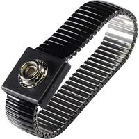 TRU COMPONENTS WristME-SET-10-183-K ESD-armband Zwart Incl. aardingskabel Drukknop 10 mm, Krokodilklem - thumbnail