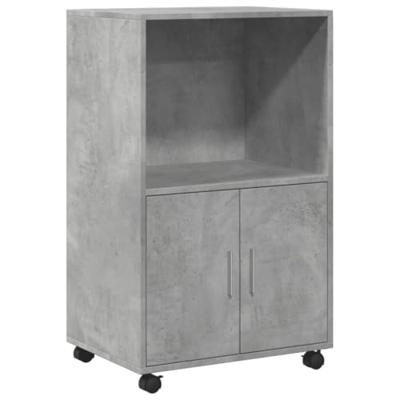 Rolkast 55x40x91 cm bewerkt hout betongrijs