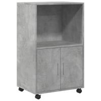 Rolkast 55x40x91 cm bewerkt hout betongrijs - thumbnail