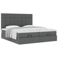 Ottoman bed met matrassen 180x200cm stof donkergrijs - thumbnail