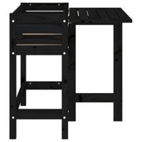 VidaXL Plantenbak met inklapbaar tafelblad massief grenenhout zwart - thumbnail