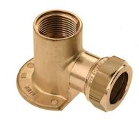 Bonfix knelkoppeling - Muurplaat - binnendraad - 1/2 x 15 mm - Messing - thumbnail