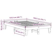 Bedframe zonder matras massief grenenhout wasbruin 120x190 cm - thumbnail