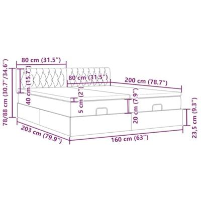 Ottoman bed met matrassen en LED's 160x200cm fluweel zwart