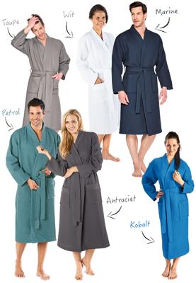 Kimono wafel badjas wit-2xl